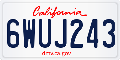 CA license plate 6WUJ243