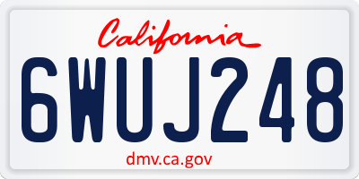 CA license plate 6WUJ248
