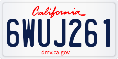CA license plate 6WUJ261