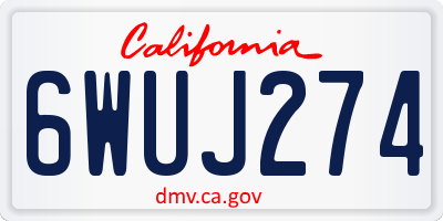 CA license plate 6WUJ274