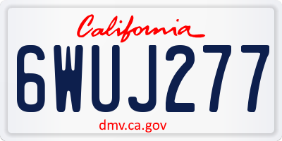 CA license plate 6WUJ277
