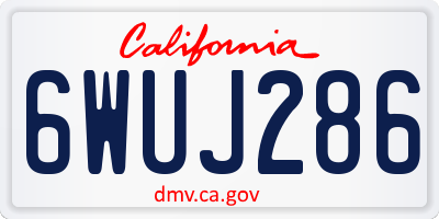 CA license plate 6WUJ286