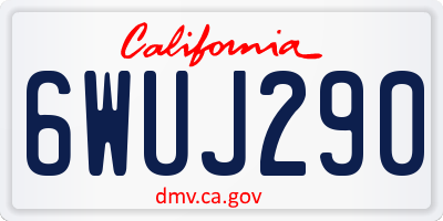 CA license plate 6WUJ290