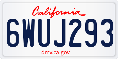 CA license plate 6WUJ293