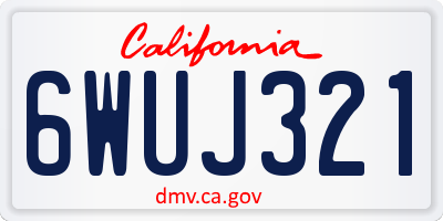 CA license plate 6WUJ321