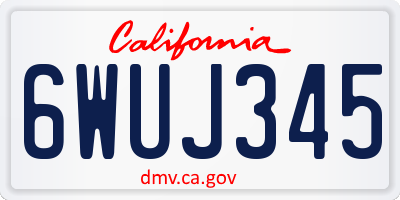 CA license plate 6WUJ345
