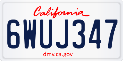 CA license plate 6WUJ347