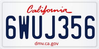 CA license plate 6WUJ356