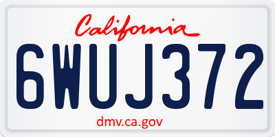 CA license plate 6WUJ372
