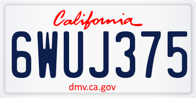 CA license plate 6WUJ375