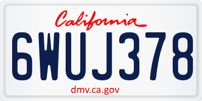 CA license plate 6WUJ378