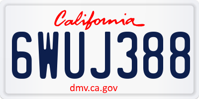 CA license plate 6WUJ388