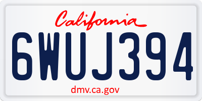 CA license plate 6WUJ394