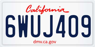 CA license plate 6WUJ409