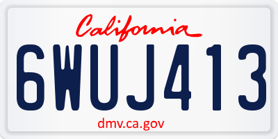 CA license plate 6WUJ413