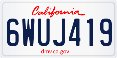 CA license plate 6WUJ419