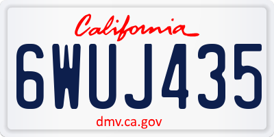 CA license plate 6WUJ435