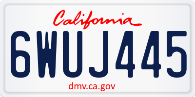 CA license plate 6WUJ445