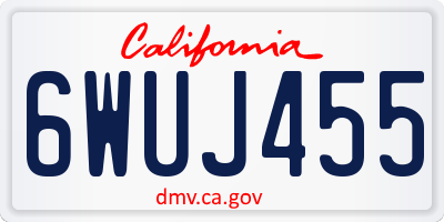 CA license plate 6WUJ455