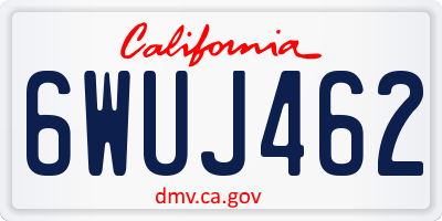 CA license plate 6WUJ462