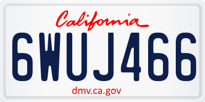 CA license plate 6WUJ466