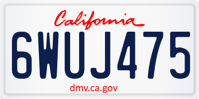 CA license plate 6WUJ475