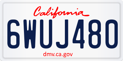 CA license plate 6WUJ480