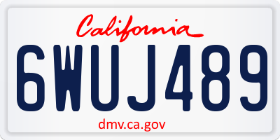 CA license plate 6WUJ489