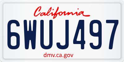 CA license plate 6WUJ497