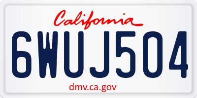 CA license plate 6WUJ504