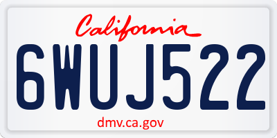 CA license plate 6WUJ522