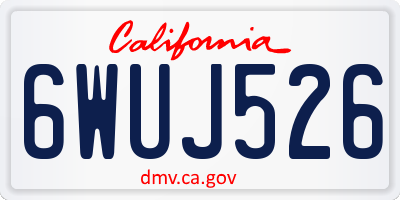 CA license plate 6WUJ526
