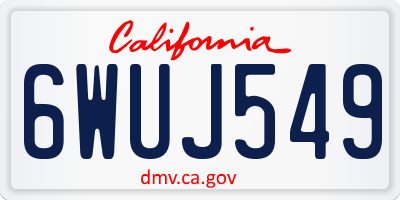CA license plate 6WUJ549