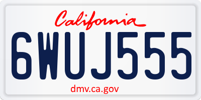CA license plate 6WUJ555