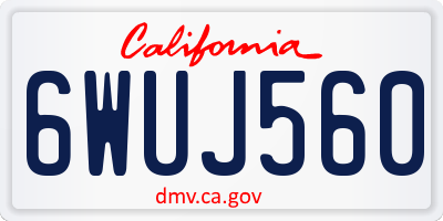 CA license plate 6WUJ560