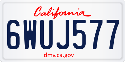 CA license plate 6WUJ577