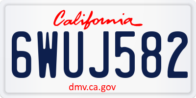 CA license plate 6WUJ582
