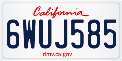 CA license plate 6WUJ585