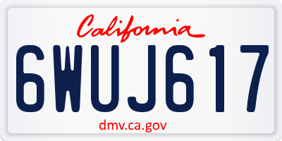 CA license plate 6WUJ617
