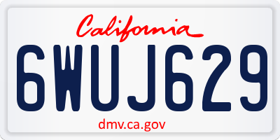 CA license plate 6WUJ629