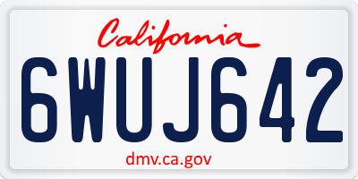CA license plate 6WUJ642