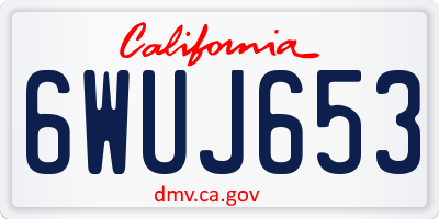 CA license plate 6WUJ653