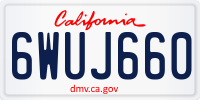 CA license plate 6WUJ660