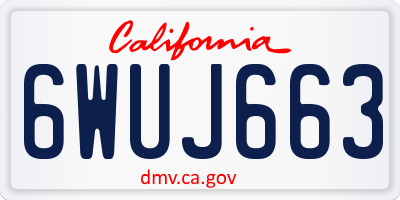 CA license plate 6WUJ663