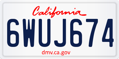 CA license plate 6WUJ674