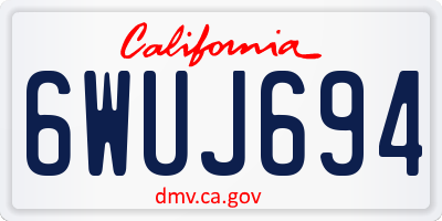 CA license plate 6WUJ694