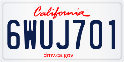 CA license plate 6WUJ701