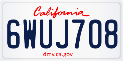 CA license plate 6WUJ708