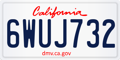 CA license plate 6WUJ732