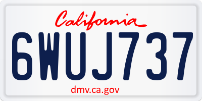 CA license plate 6WUJ737